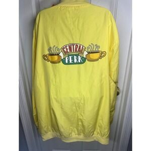Friends TV Show Jacket‎ Size 3XL Yellow Windbreaker Bomber Central Perk Graphic